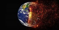 photoshopped image of the earth burning