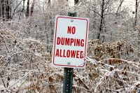 photograph of a "no dumping" sign