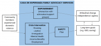 Logic Model of FAI Services including empowerment, crisis intervention, and safety.