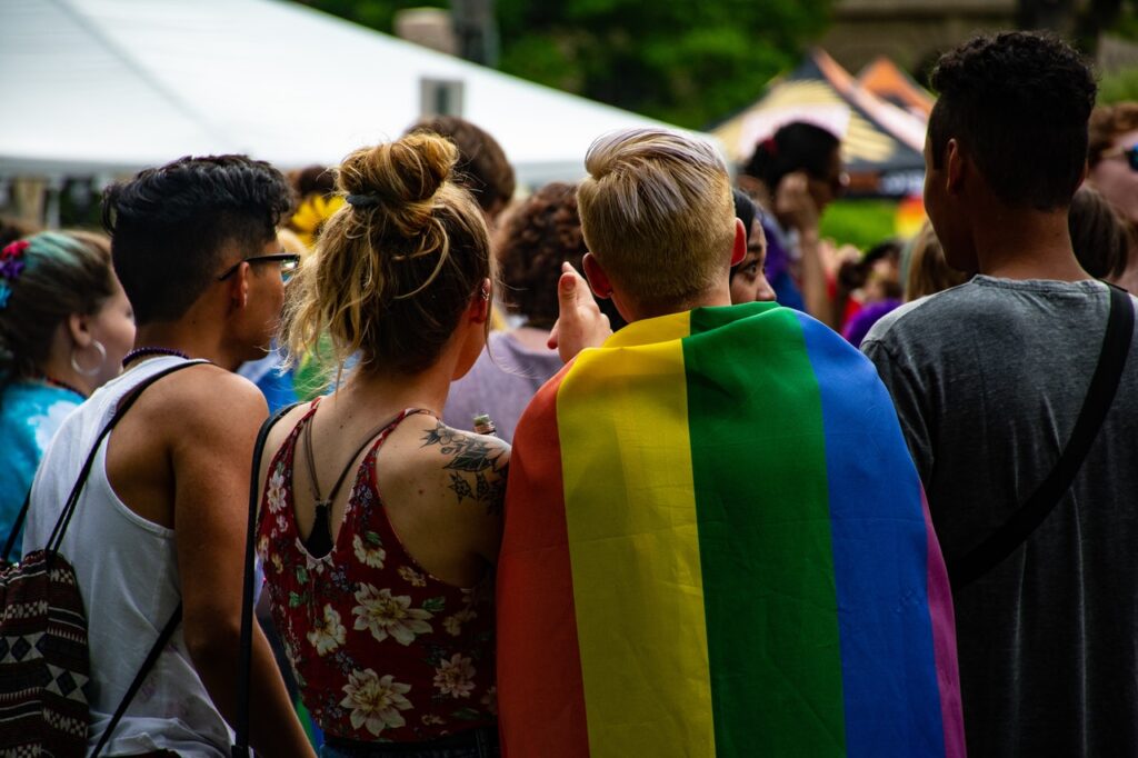 Photograph of youth advocating for LGBT rights
