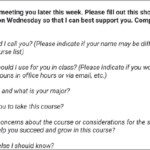Figure 2: A sample of questions that could be used in a survey at the beginning of class.